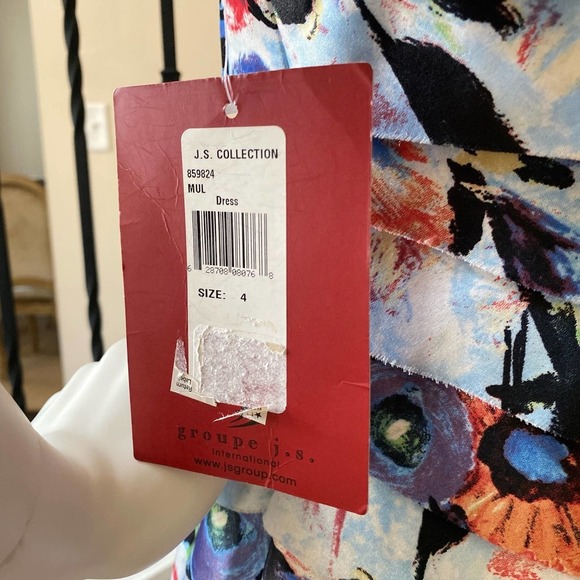 NWT JS COLLECITON Watercolor Print Midi Dress, L 0564 - Picture 7 of 10